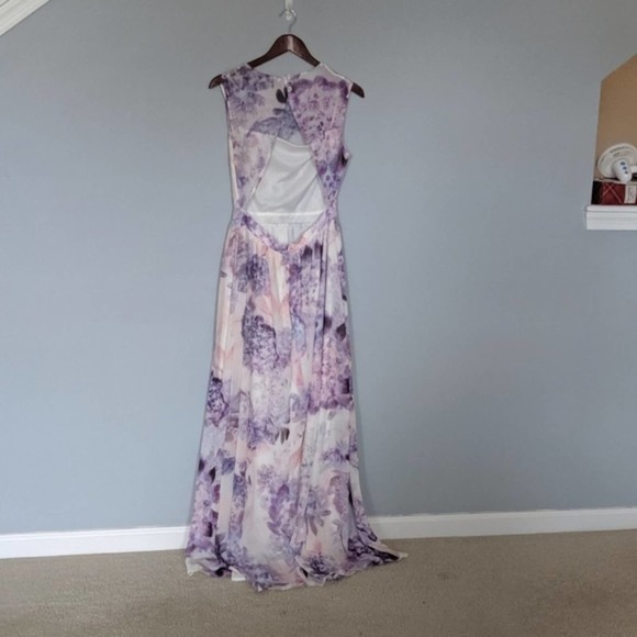 True Violet ASOS Dress Watercolor Flowers - Picture 3 of 8